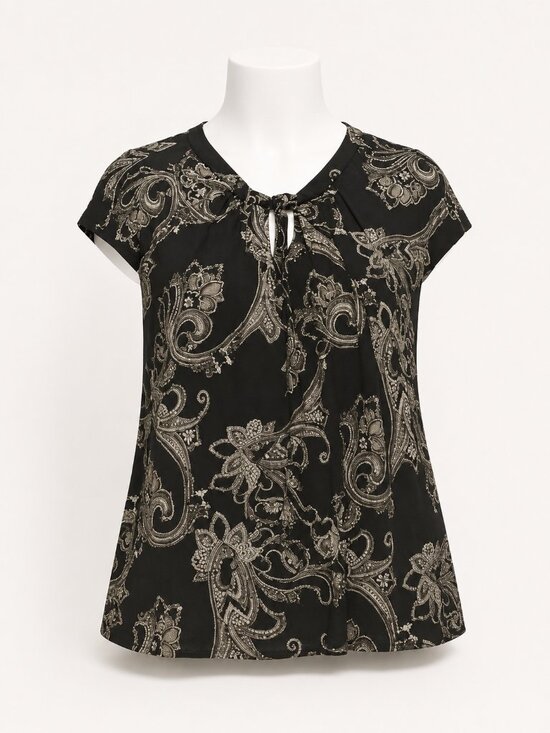 Liz Claiborne Tops - Liz Claiborne Cap Sleeve Tunic Size XXL Black & White EUC
